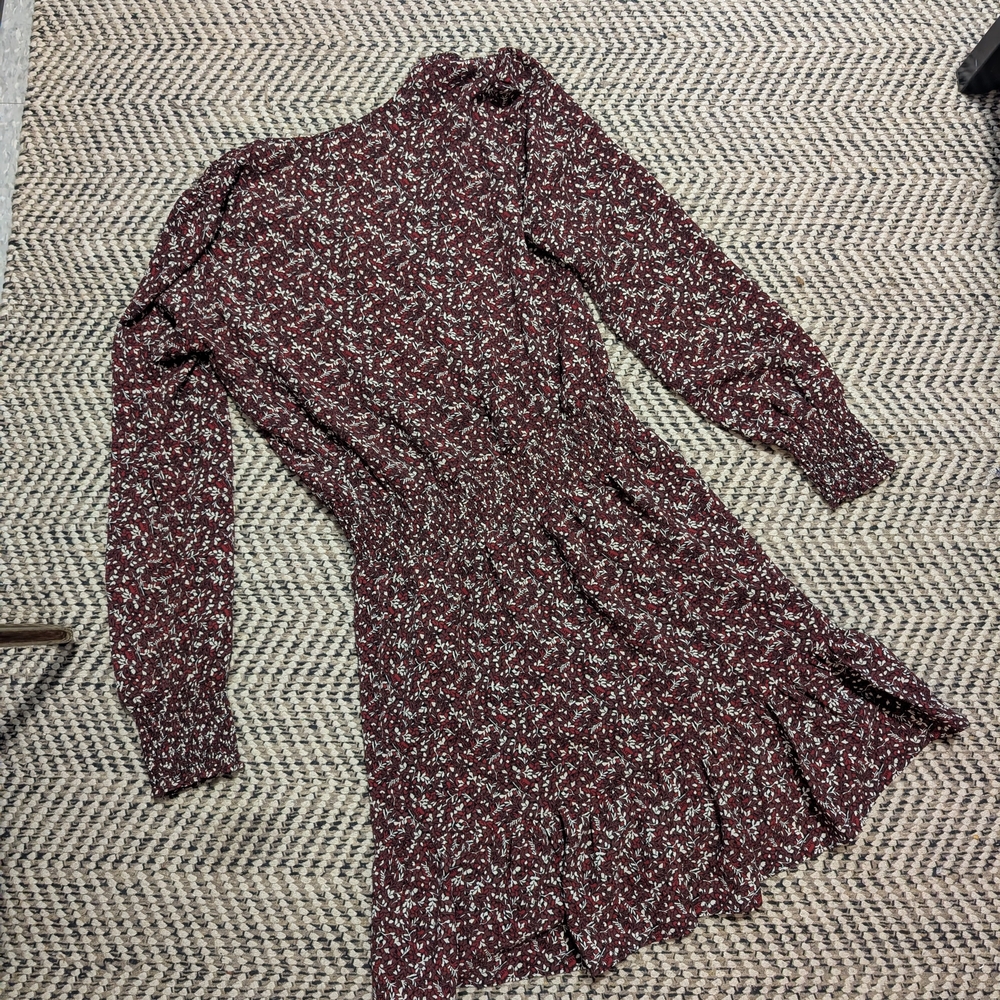Michael Kors Red Leaf Print Ruffle Dress - Picture 9 of 12